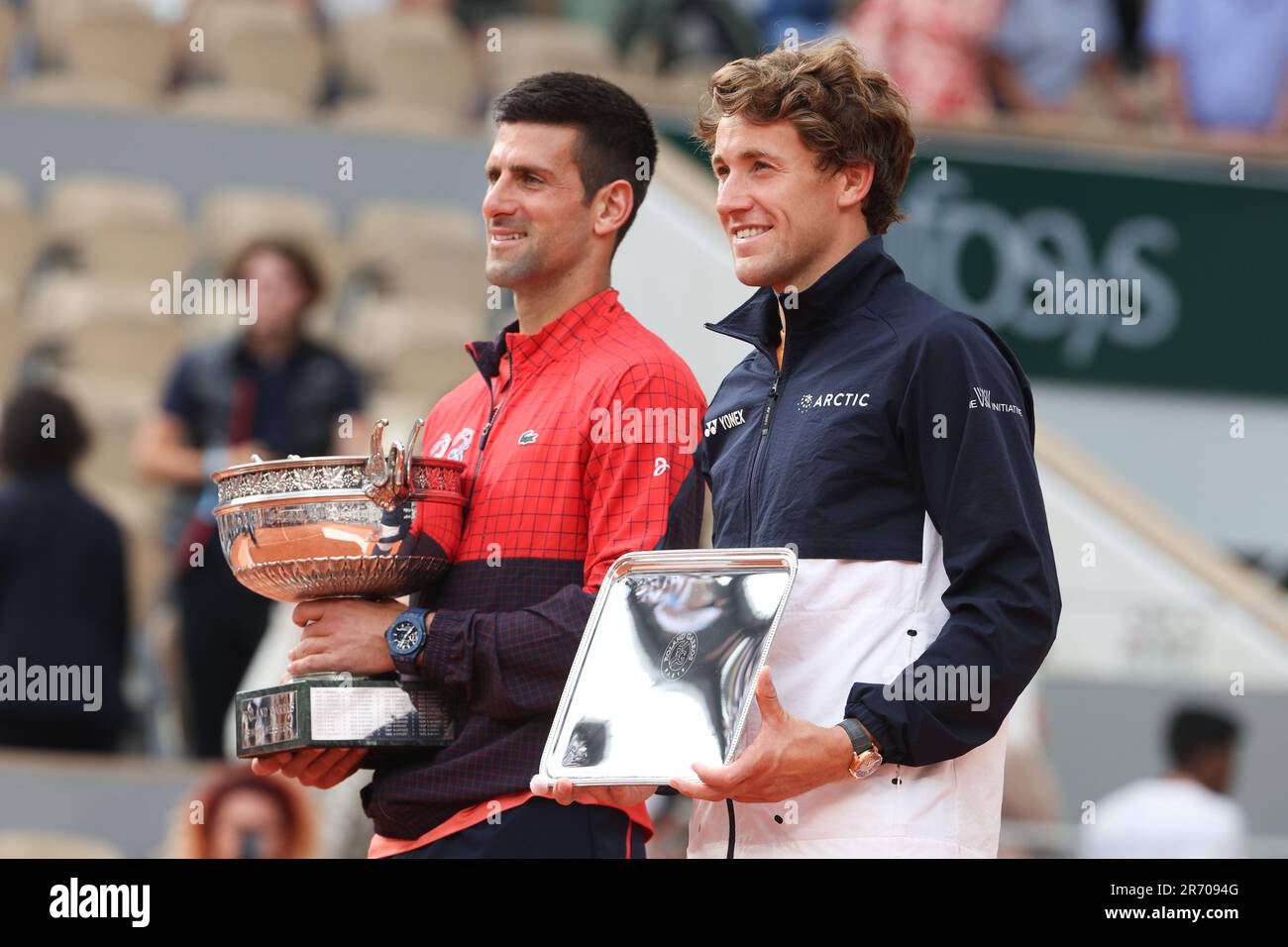 Gewinner Novak Djokovic aus Serbien, Finalist Casper Ruud aus Norwegen
