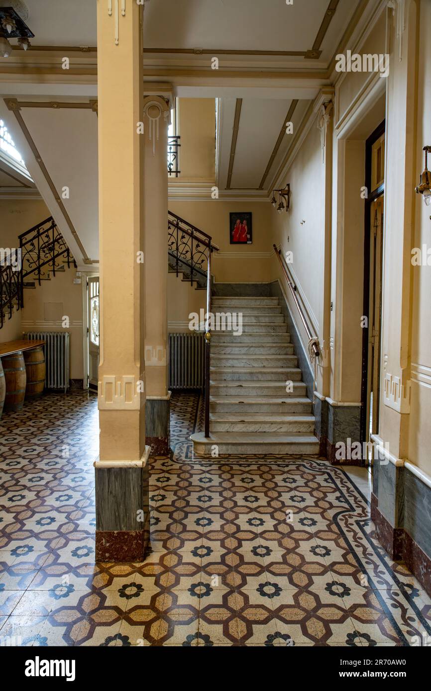 Treppe des Gargantini Mansion, jetzt Teil des National Museum of Wine & Grape Harvest, Maipu, Argentinien. Bautista Gargantini war Miteigentümer von Th Stockfoto