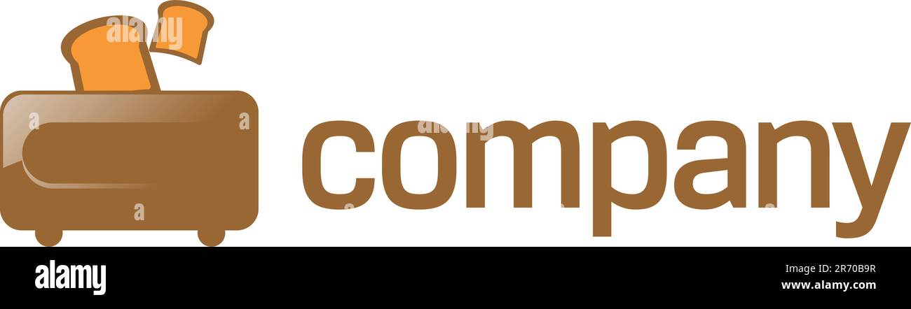 Basierend auf dem Vector Toaster-Symbol für das Firmenlogo. Stock Vektor