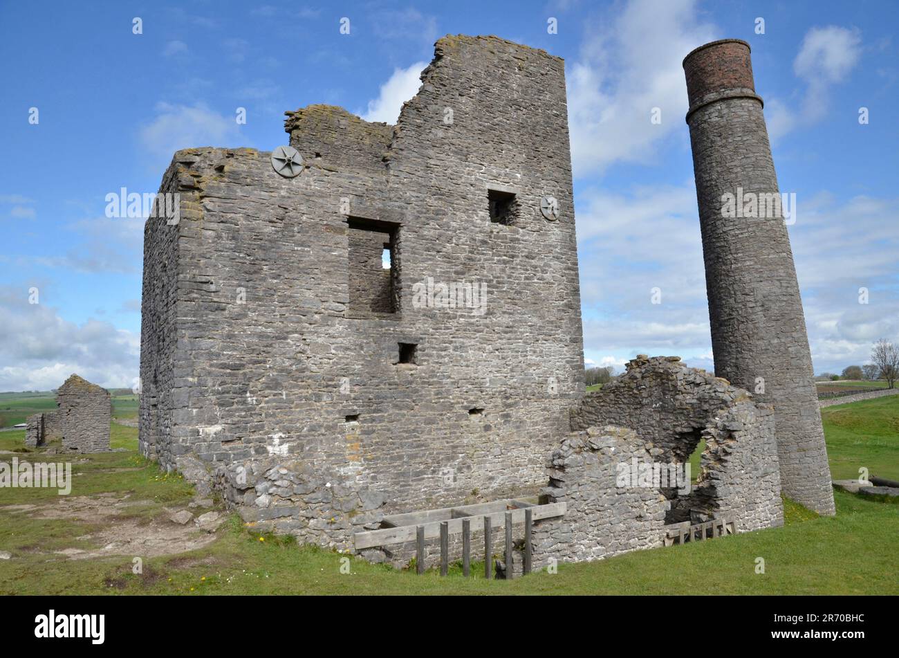 Die stillgelegte Magpie-Mine, eine Bleimine in Sheldon, nahe Bakewell im Derbyshire Peak District. Erstmals 1740 aufgenommen, 1958 geschlossen. Stockfoto