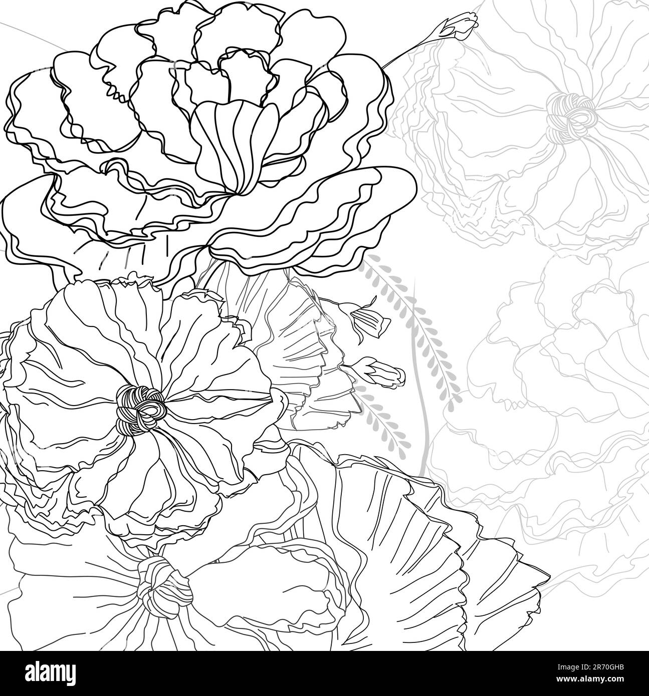 Skizzieren Sie mit Blumen Stock Vektor