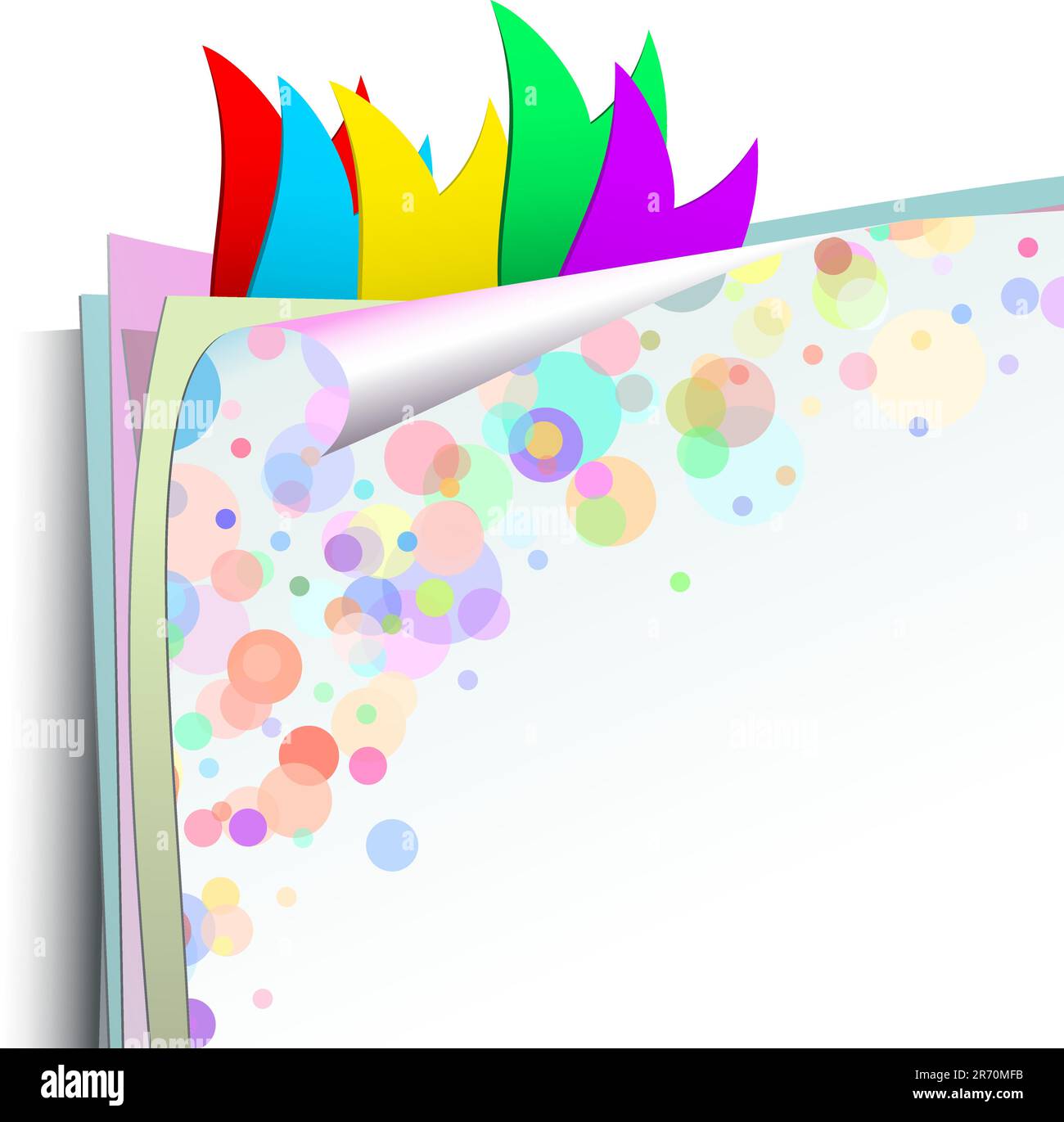 Papier mit farbigem Lesezeichen. Diese Abbildung kann als Designerarbeit nützlich sein Stock Vektor