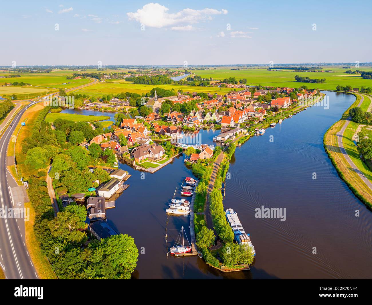 Luftaufnahme der Gemeinde West-Graftdijk Alkmaar Niederlande Stockfoto