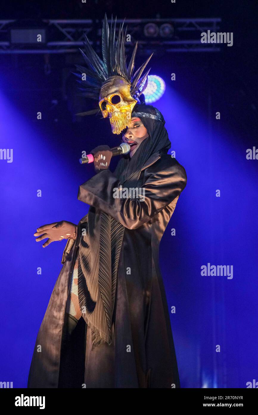 Grace Jones tritt auf dem Cambridge Club Festival, 2023, Childerley Orchard auf. 9. Juni 2023, Cambridge, England. Stockfoto