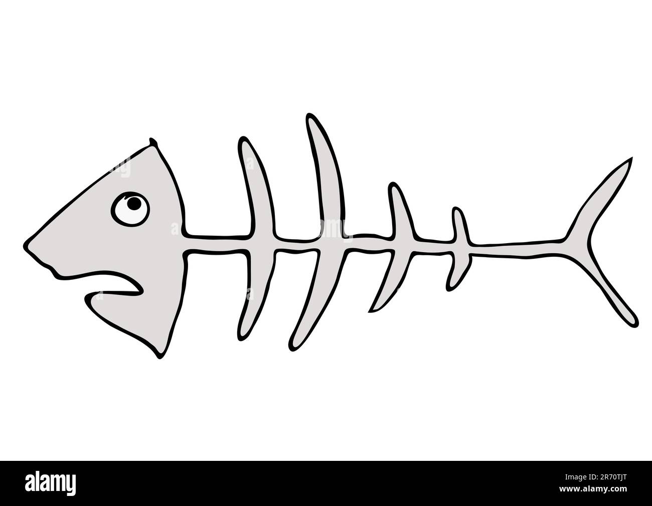 Cartoon-Darstellung des Fischskeletts. Diese Datei ist ein Vektor - kann ohne Qualitätsverlust auf jede Größe skaliert werden. Stock Vektor