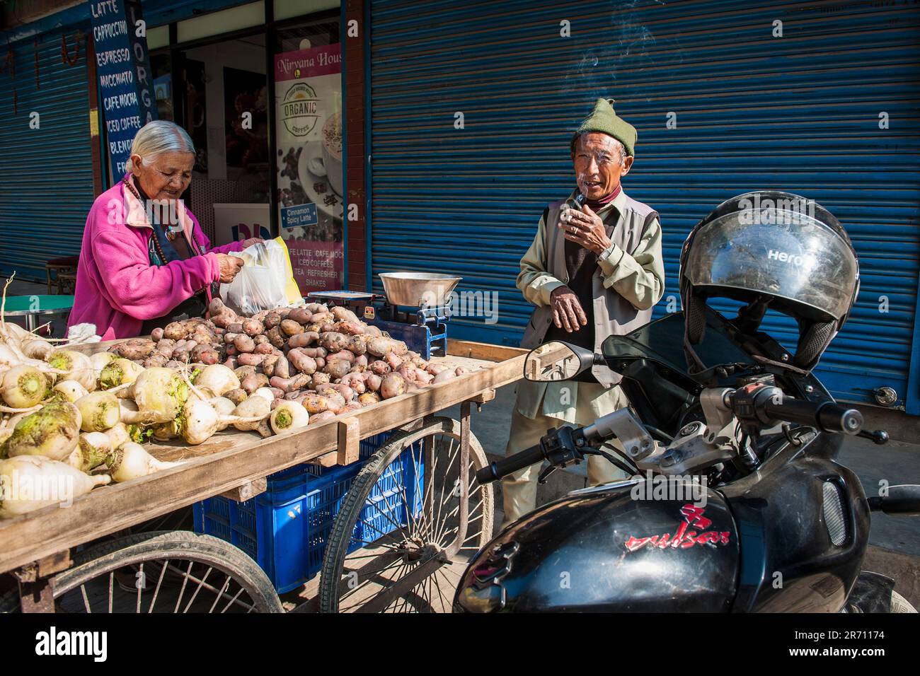 Nepal. Bouddhnath. Das tägliche Leben Stockfoto