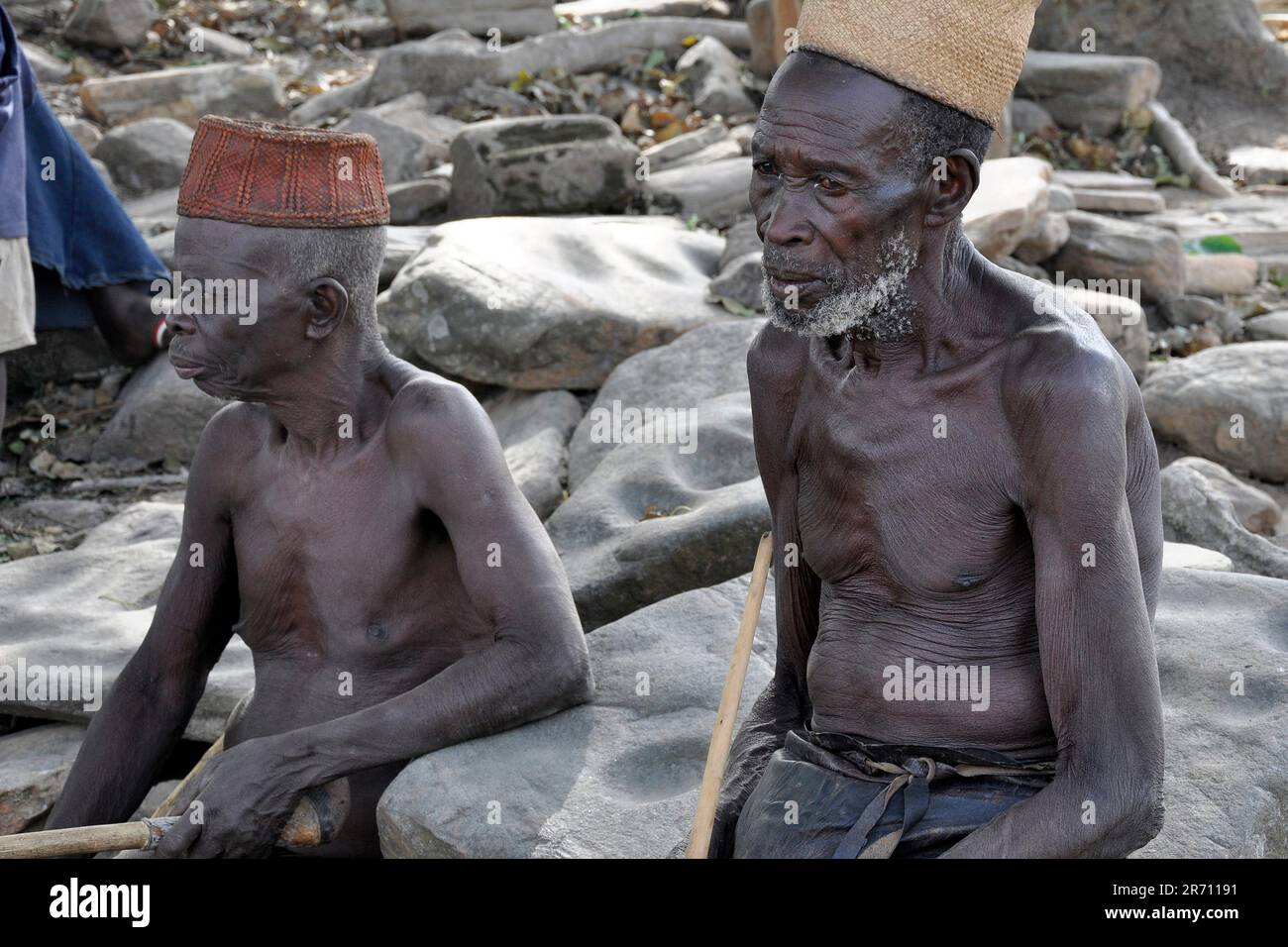 Benin. Das Dorf Taneka. Das tägliche Leben Stockfoto