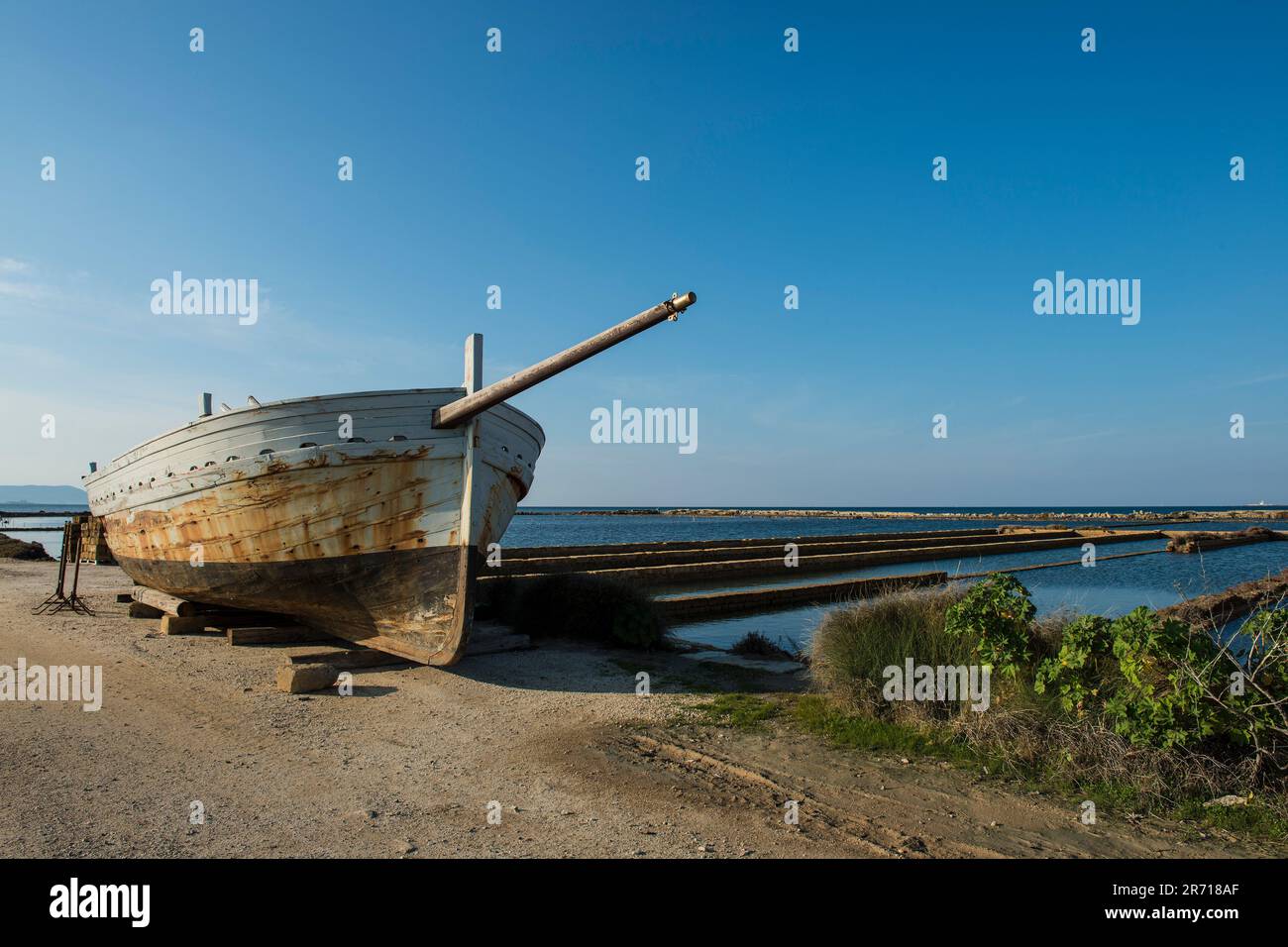 Riserva naturale integrale Saline di trapani e paceco. sizilien Stockfoto