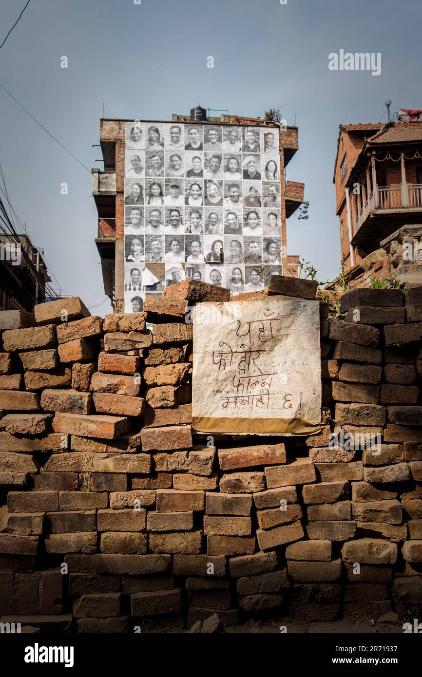 Nepal. Patan. Ein Jahr nach dem Erdbeben Stockfoto