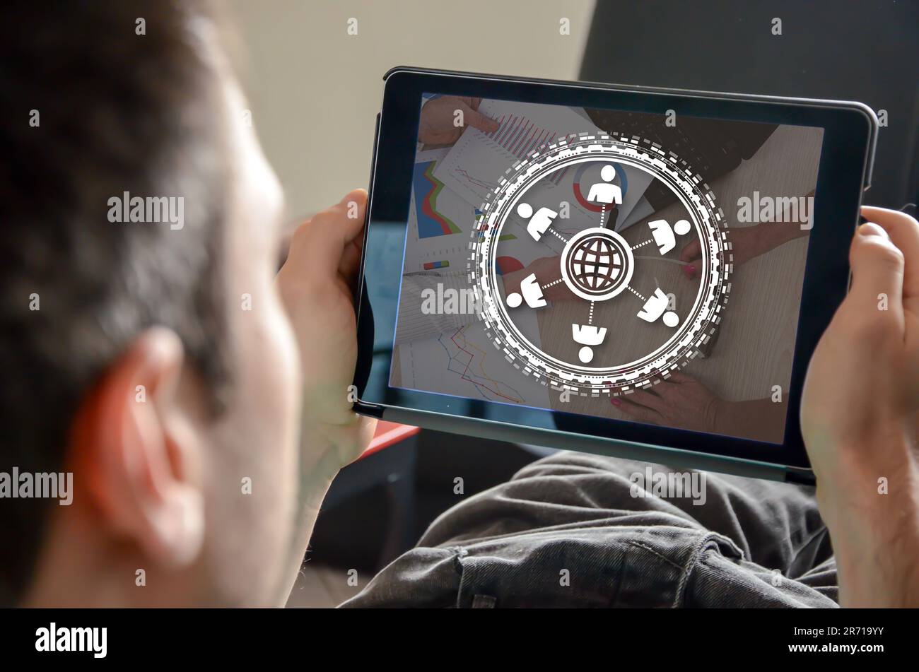 BPO-Konzept auf einem Tablet Stockfoto