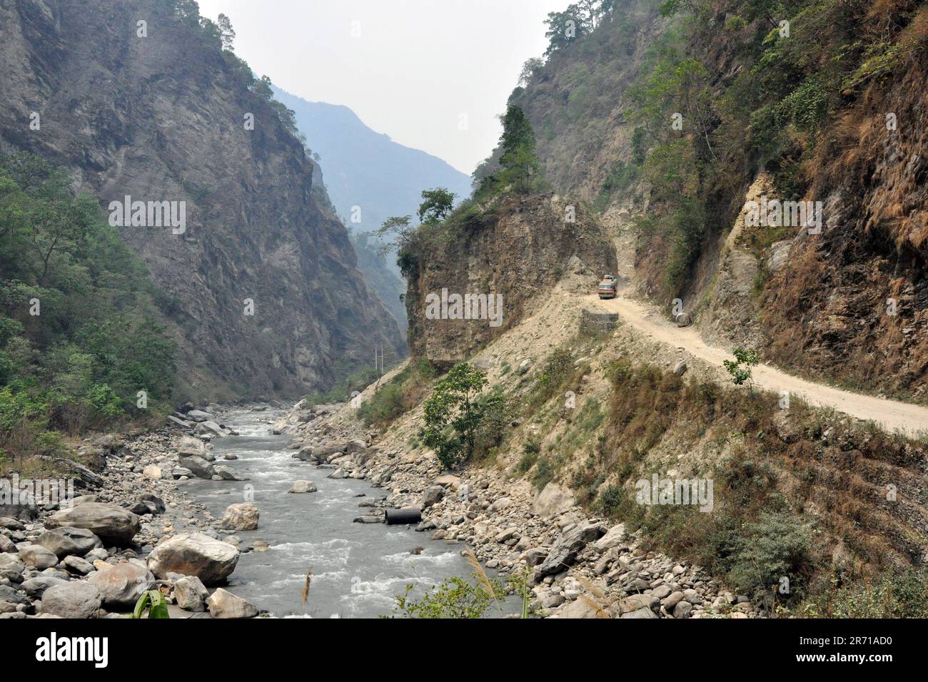 Nepal. Mustang. Straße Stockfoto