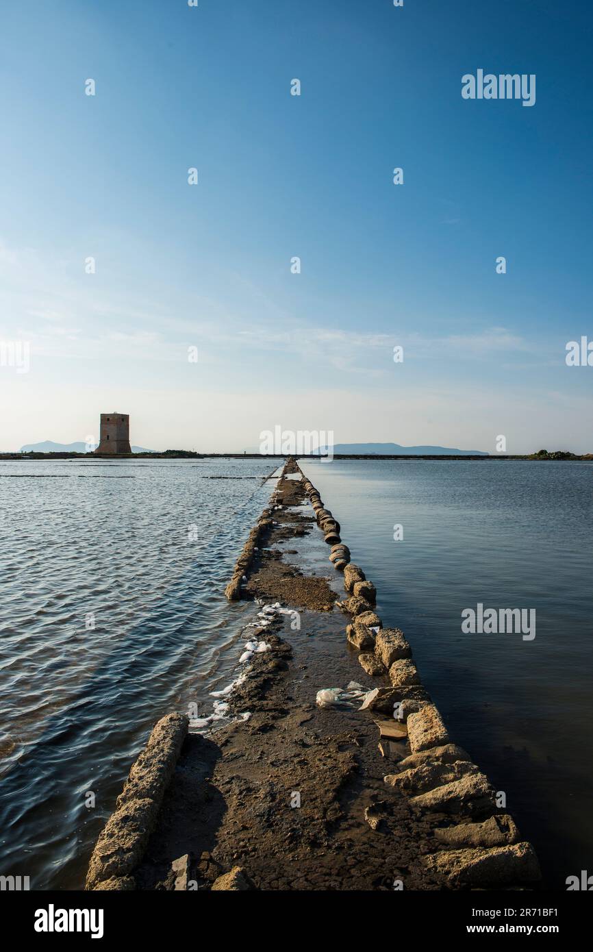 Riserva naturale integrale Saline di trapani e paceco. sizilien Stockfoto