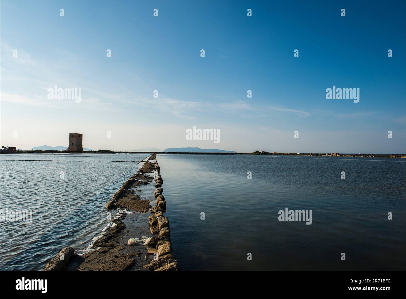 Riserva naturale integrale Saline di trapani e paceco. sizilien Stockfoto