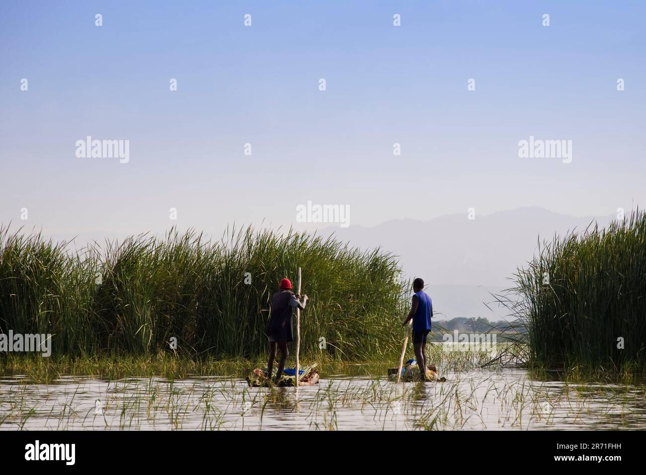 Fishermnn, Chamo See, Arba Minch, Äthiopien Stockfoto