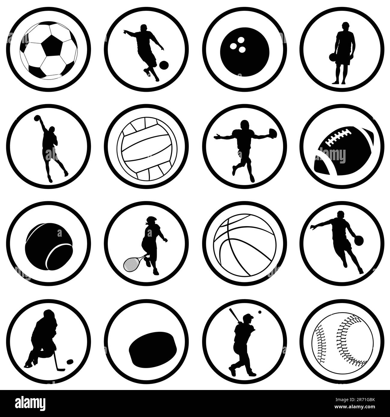 vektorsatz von Sportsymbolen Stock Vektor