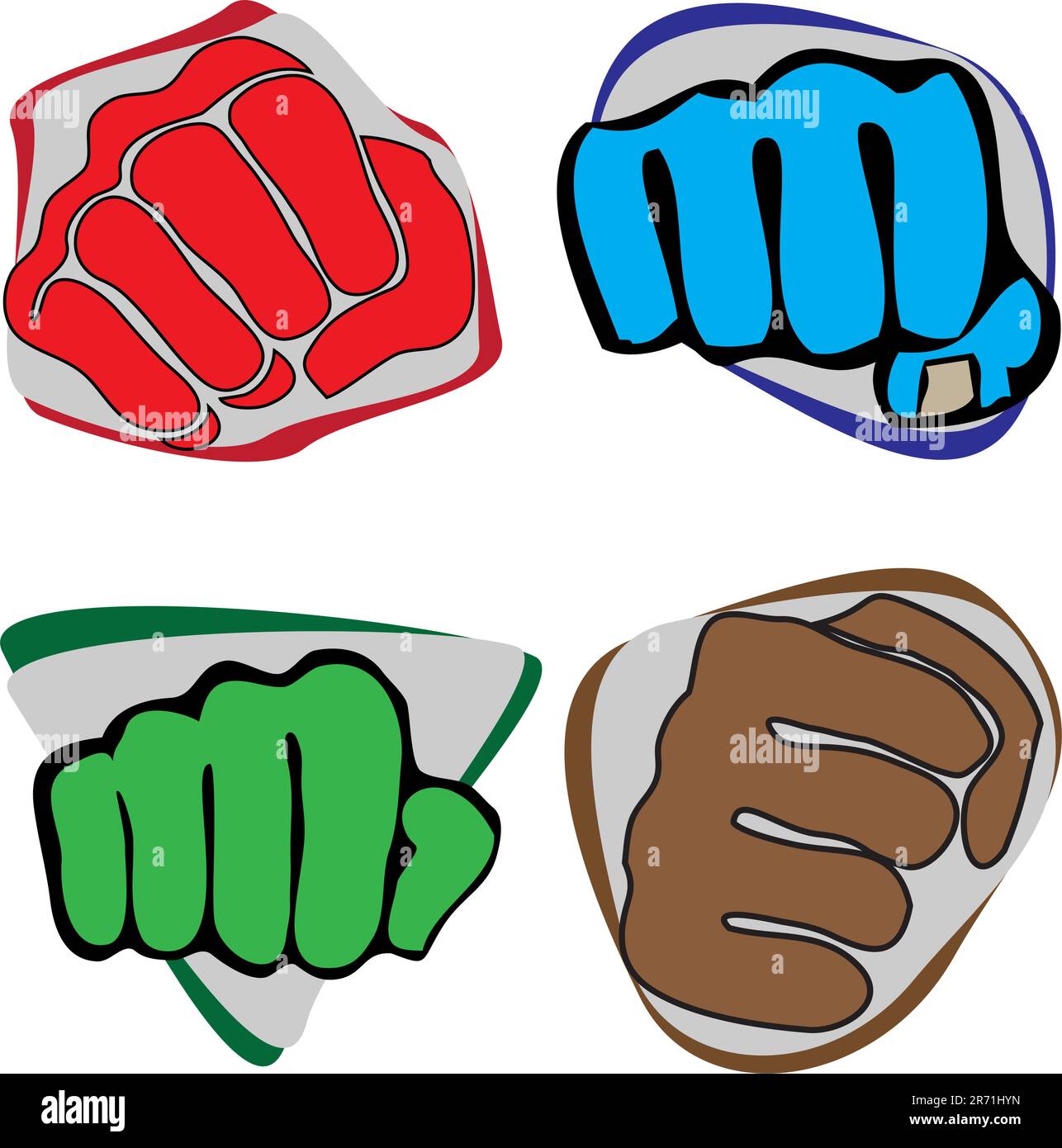 Setzt das KAMPFSPORTSYMBOL. KARATE-Style. Japan, Korea, Okinawa. Stock Vektor