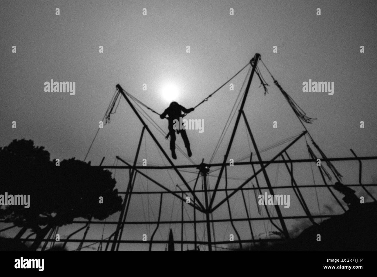 Schweiz, Kanton Tessin, Ascona, Trampolin Stockfoto