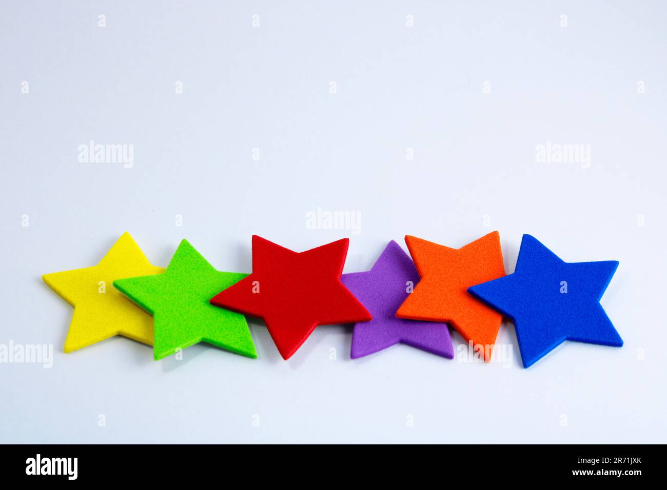Sterne in verschiedenen Farben Stockfoto