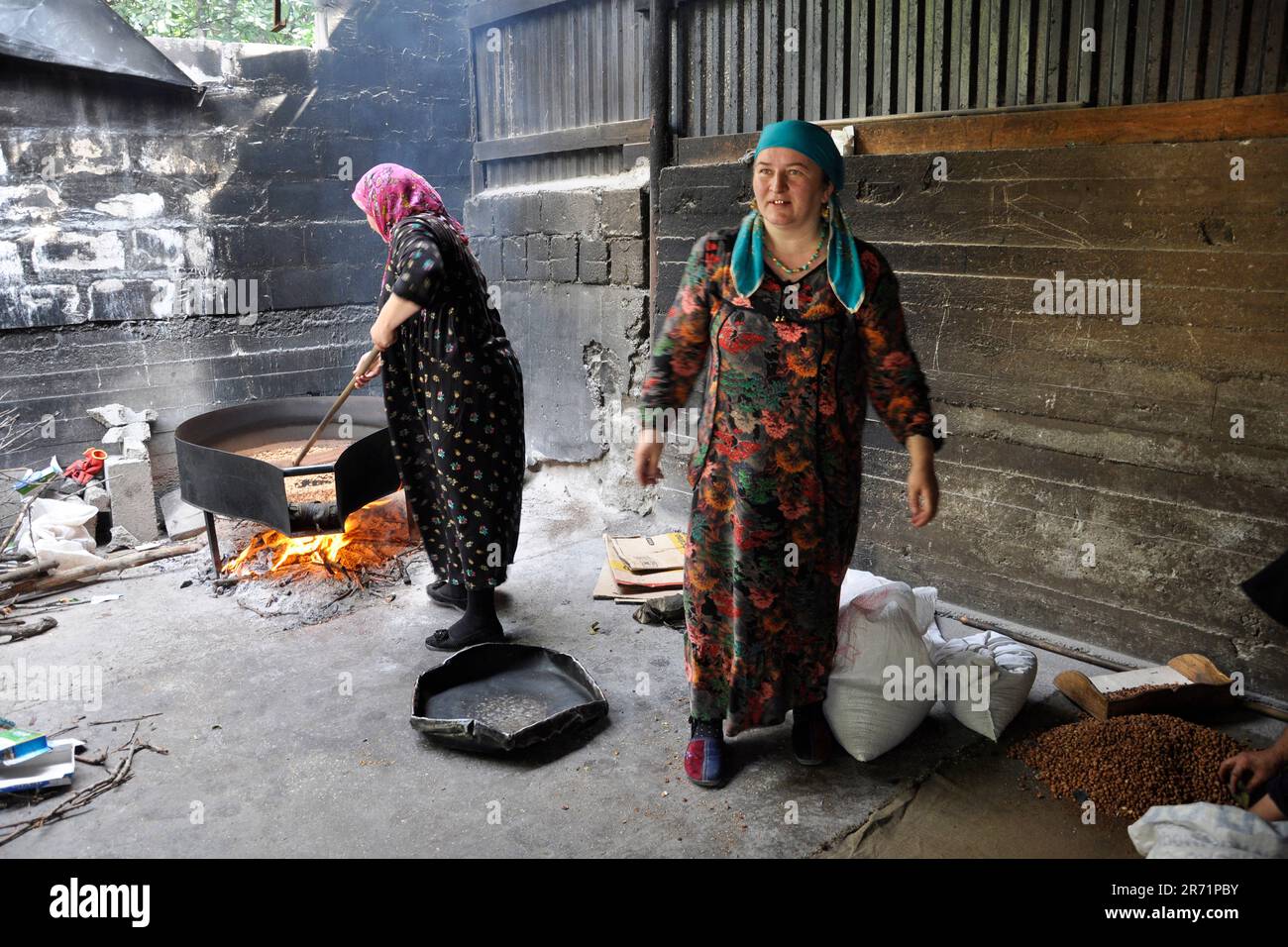 Russland. Dagestan. Das Dorf Ansalta. Das tägliche Leben Stockfoto