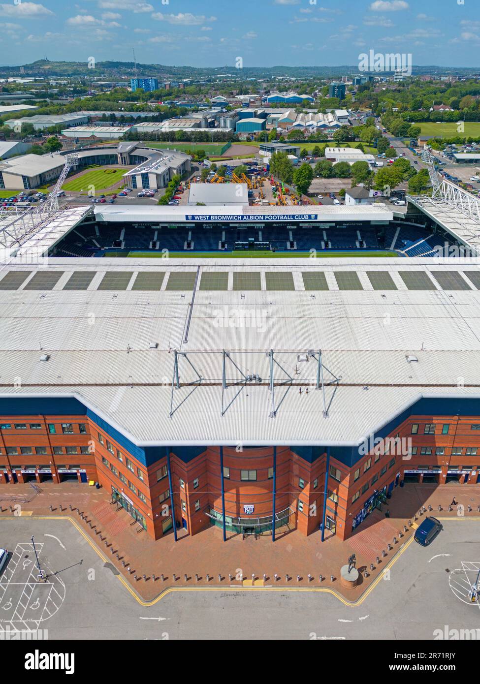 Birmingham, Großbritannien. Hawthorns Stadium, West Bromwich Albion Football Club, Luftbild. 26. Mai 2023 Stockfoto