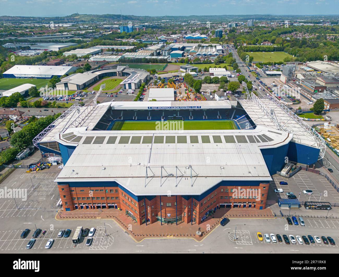 Birmingham, Großbritannien. Hawthorns Stadium, West Bromwich Albion Football Club, Luftbild. 26. Mai 2023 Stockfoto