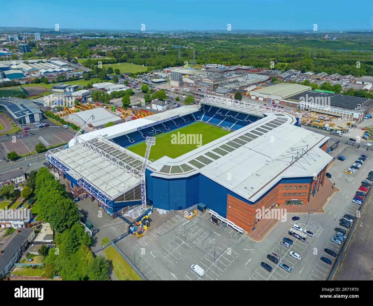 Birmingham, Großbritannien. Hawthorns Stadium, West Bromwich Albion Football Club, Luftbild. 26. Mai 2023 Stockfoto