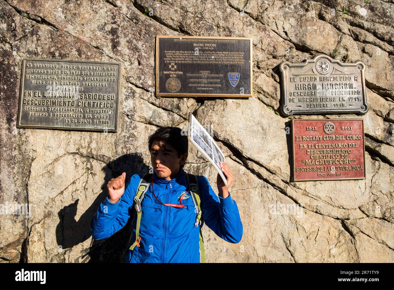 Peru. machu picchu. Ruinen der inka-Reichsstadt und berg huayna picchu im heiligen Tal Stockfoto
