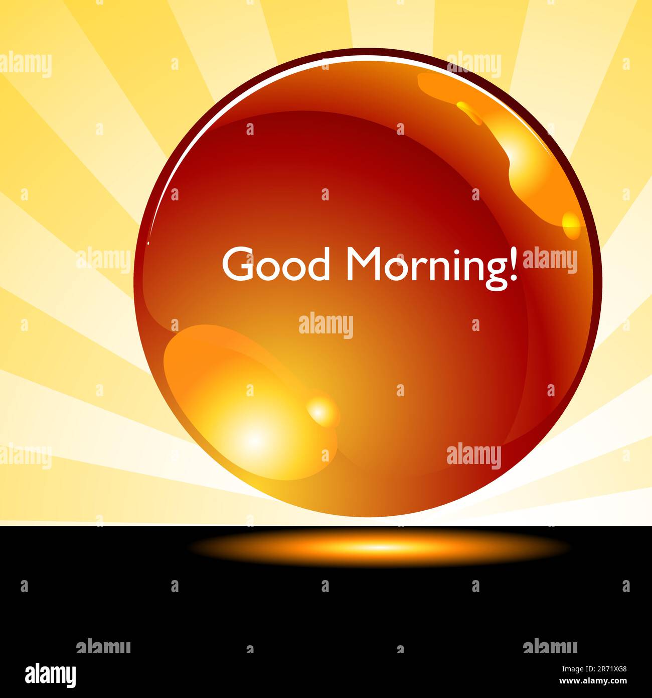 Ein Bild von einem guten Morgen Sonnenaufgang Schaltfläche "Hintergrund". Stock Vektor