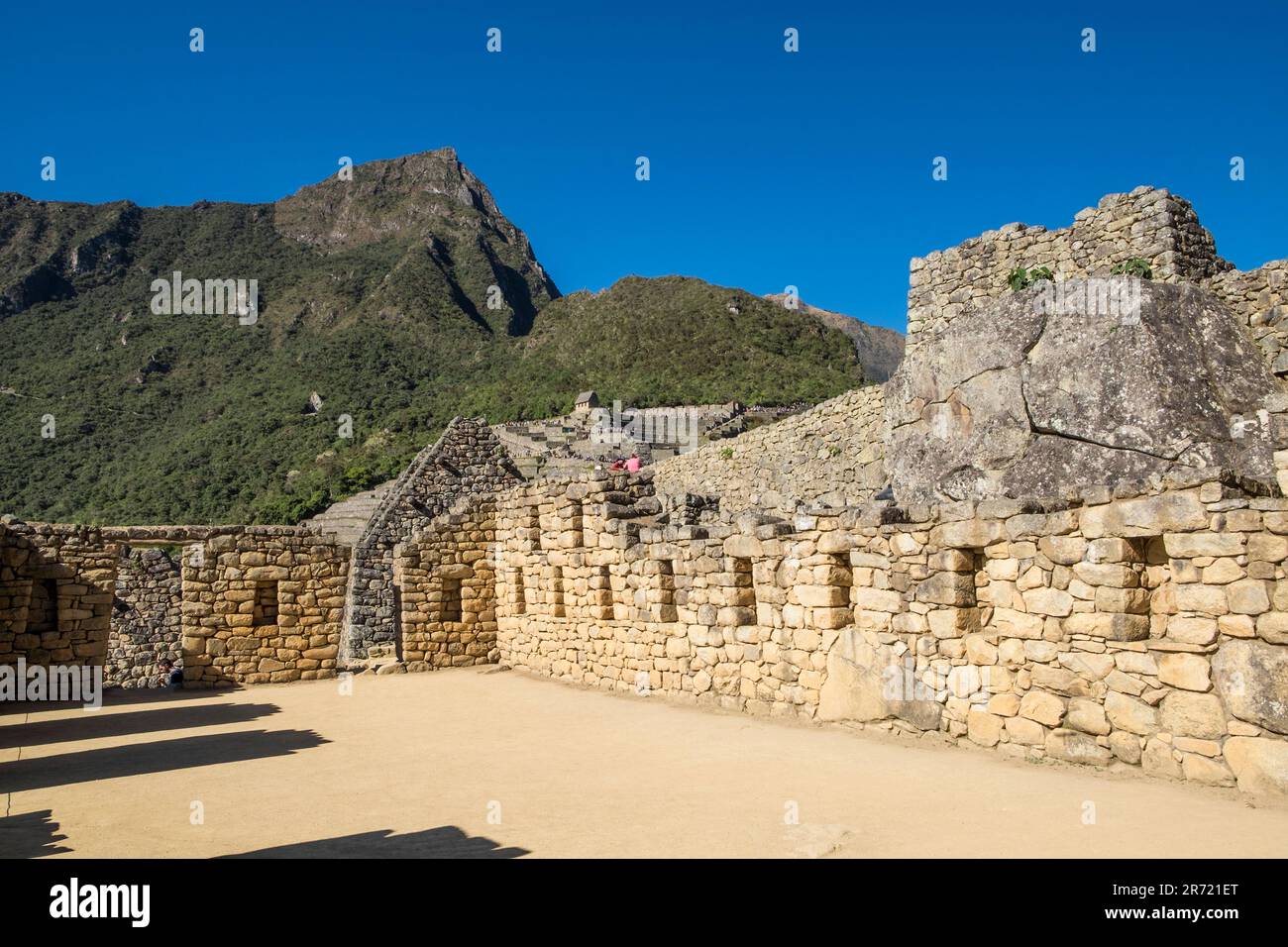 Peru. machu picchu. Ruinen der inka-Reichsstadt und berg huayna picchu im heiligen Tal Stockfoto