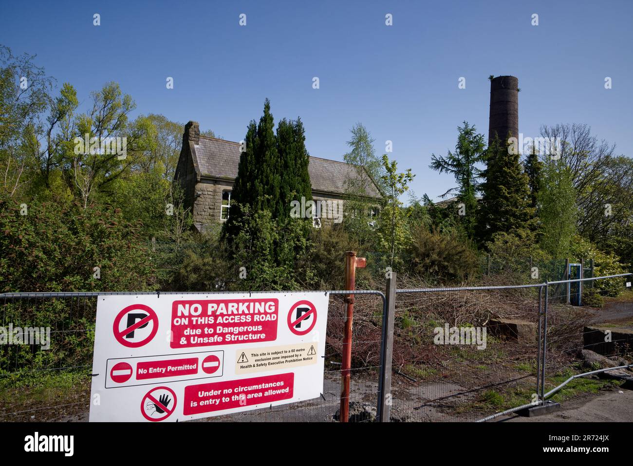 Ruine der Mühle im Stadtzentrum von Ramsbottom, Bury, Lancashire. Stockfoto
