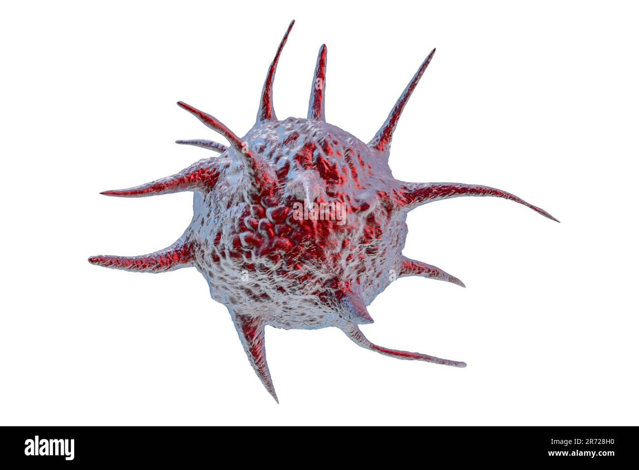 Computerdarstellung eines abstrakten pathogenen Mikroorganismus, der als medizinischer oder wissenschaftlicher Hintergrund verwendet werden kann. Stockfoto