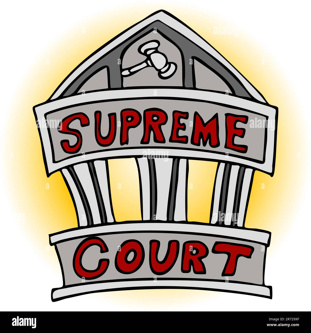 Ein Bild des Obersten Gerichtshofs Gebäudes. Stock Vektor