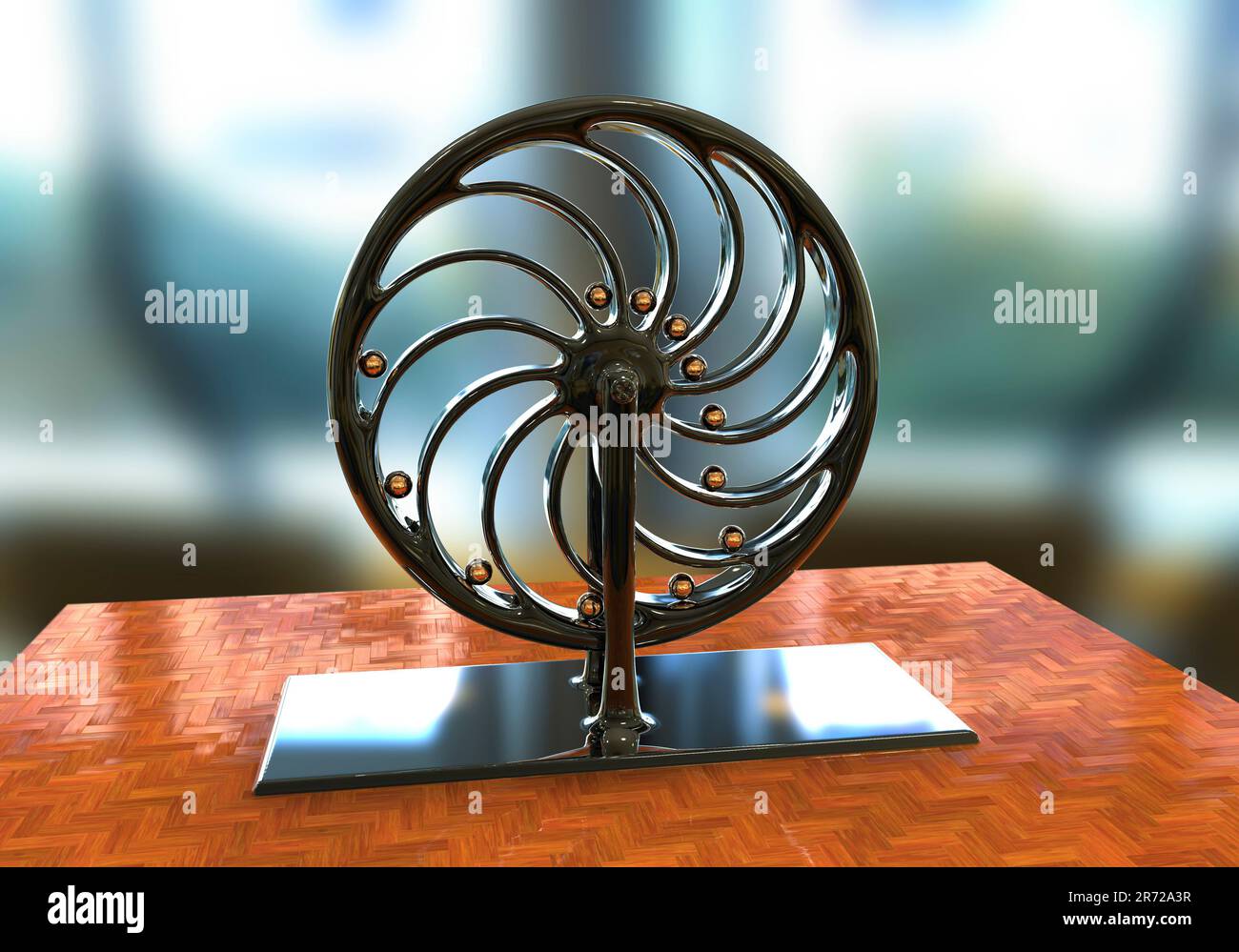 Perpetual Motion machine (Perpetuum Mobile), computer Modell gebaut nach Zeichnungen von Leonardo da Vinci. Stockfoto