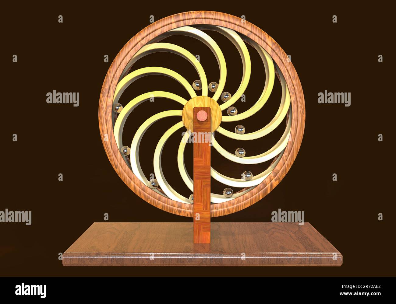 Perpetual Motion machine (Perpetuum Mobile), computer Modell gebaut nach Zeichnungen von Leonardo da Vinci. Stockfoto