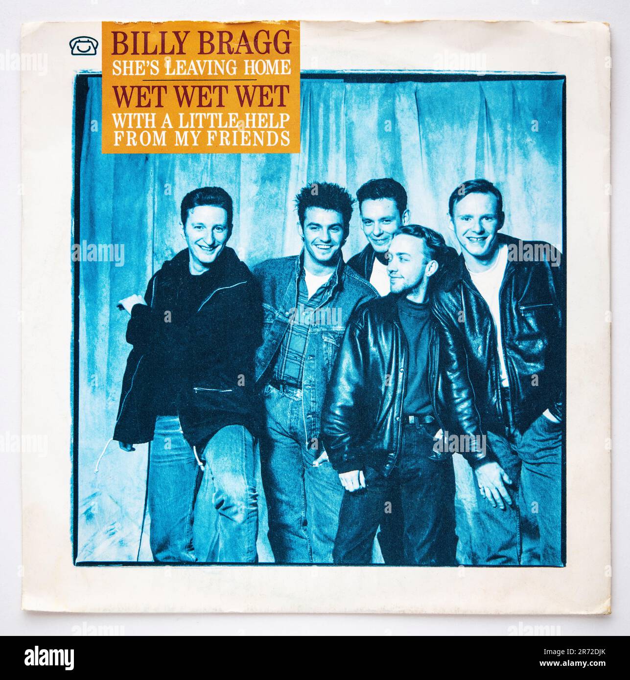 Cover des doppelseitigen Single von Wet Wet Wet und Billy Bragg mit ein wenig Hilfe von meinen Freunden und sie verlässt das Zuhause, veröffentlicht 1988 Stockfoto