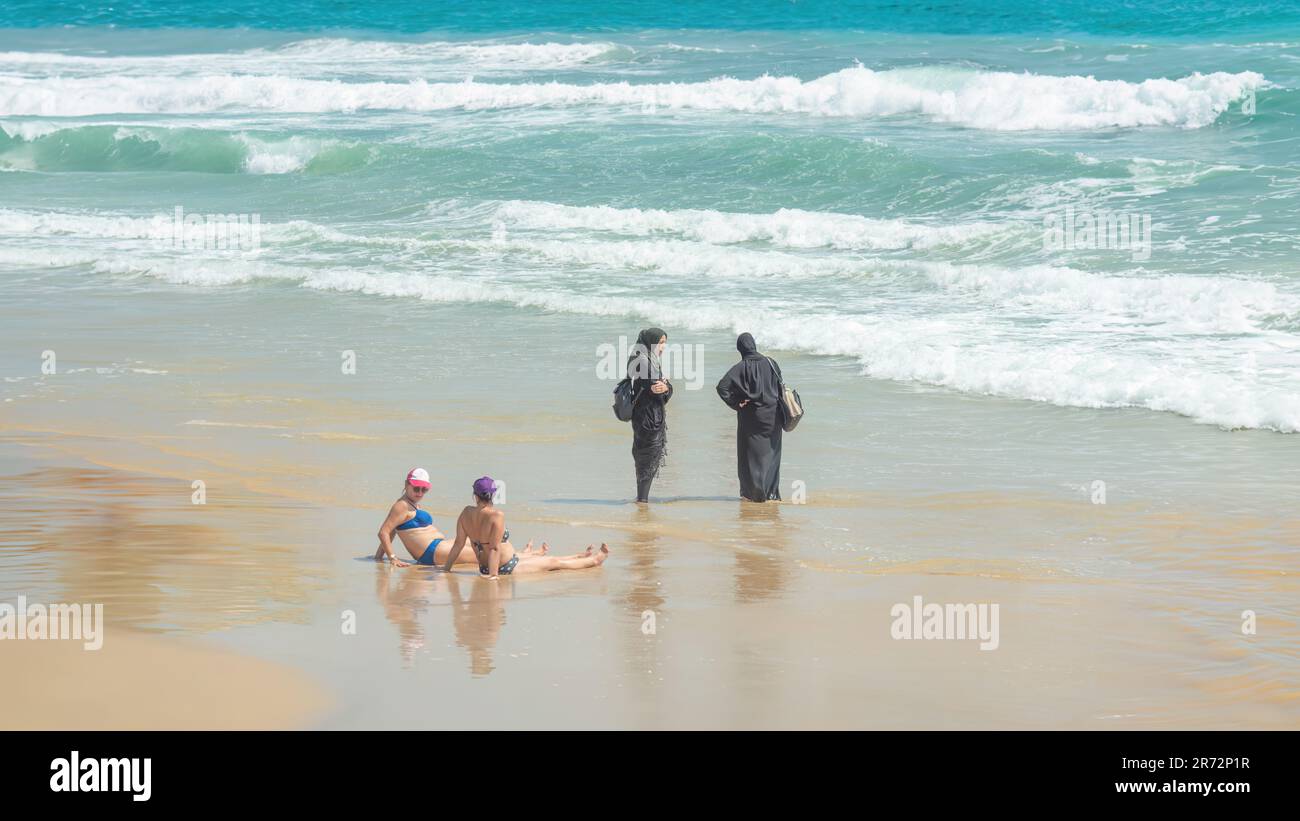 Tel Aviv, Israel - 12. Juni 2023. Am Strand in Jaffa, Tel Aviv, Israel Stockfoto