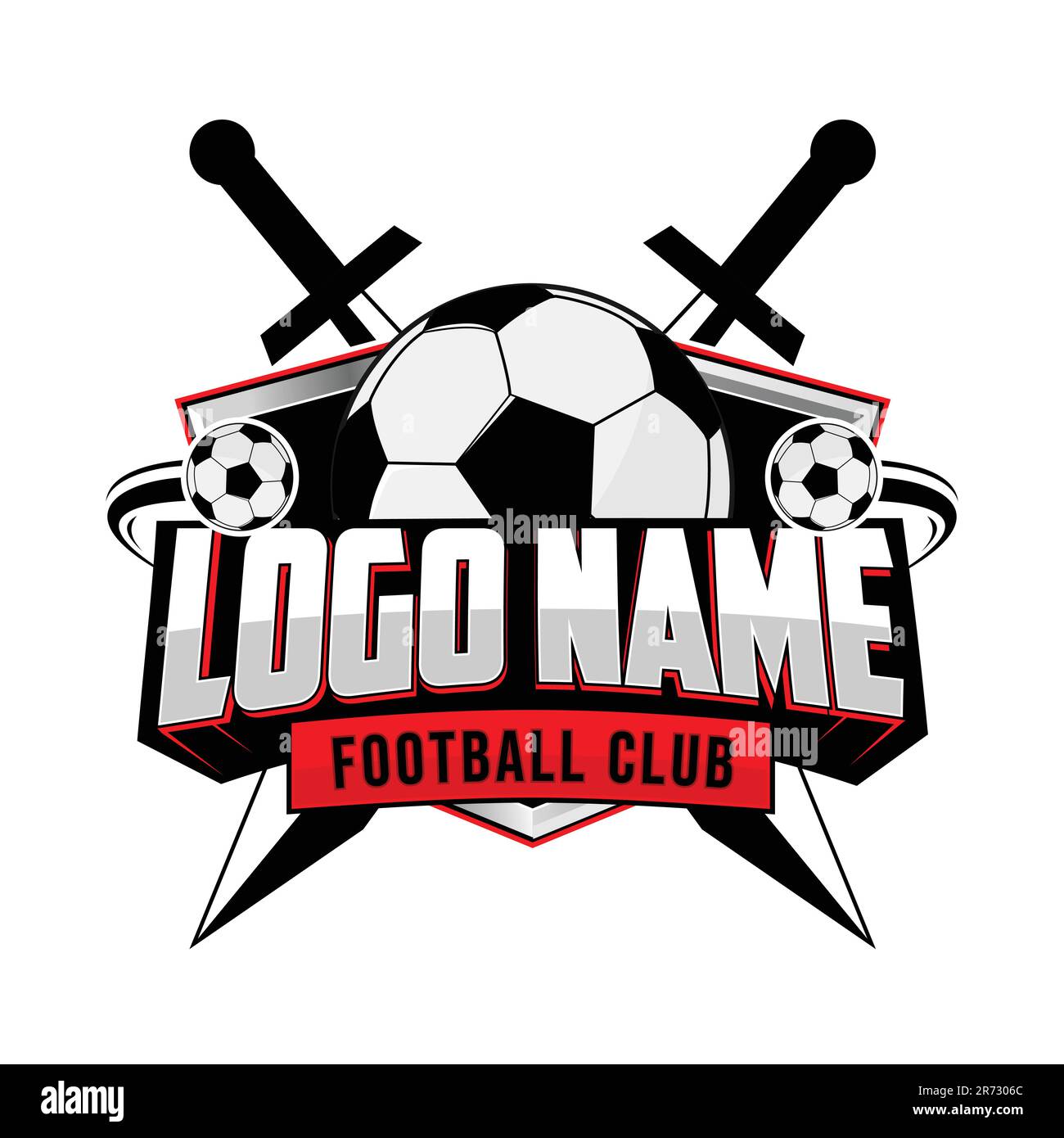 Fußball-Abzeichen-Logo-Vorlage Sammlung Design, Fußball-Team