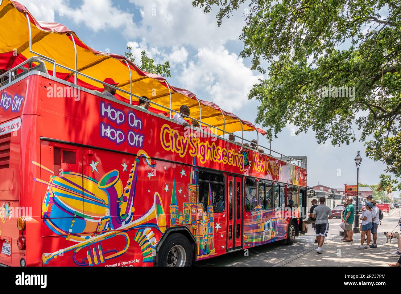 Hop-on-Hop-off-Stadtbesichtigungstour in New Orleans, Louisiana, USA. Stockfoto