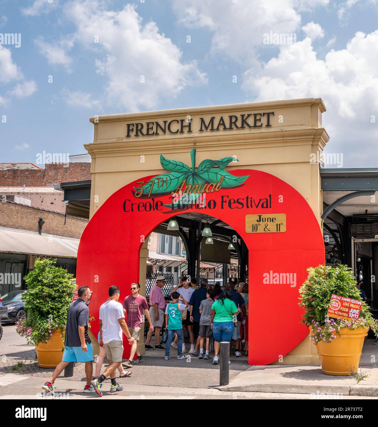 Creole Tomato Festival im French Market District des French Quarter, New Orleans, Louisiana, USA. Stockfoto