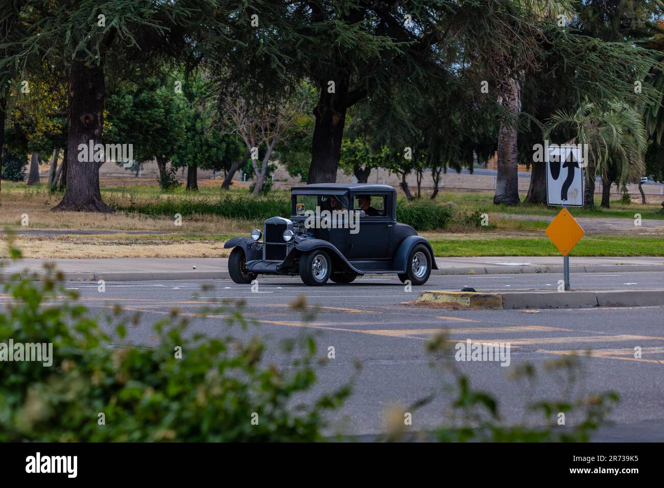 Ein 1930 Chevrolet Coupé beim North Modesto Kiwanis American Graffiti Car Show & Festival Stockfoto