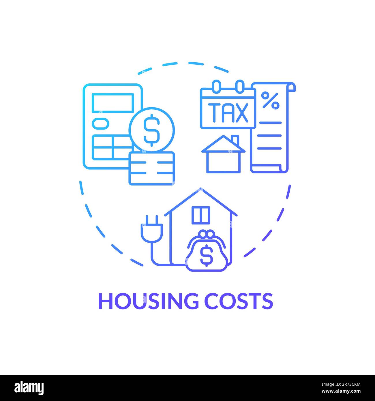 Baukosten blaues Gradientensymbol Stock Vektor