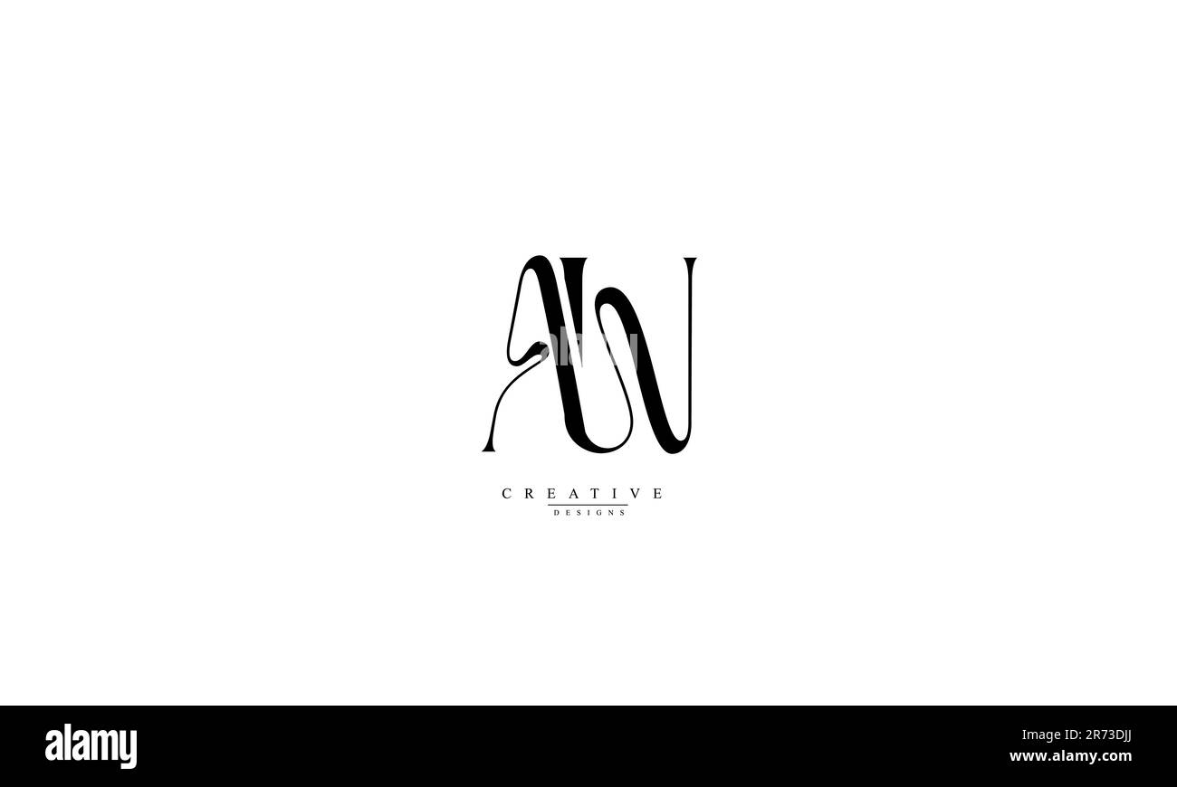 Buchstaben Buchstaben Initialen Monogramm Logo AW WA A W Stock Vektor