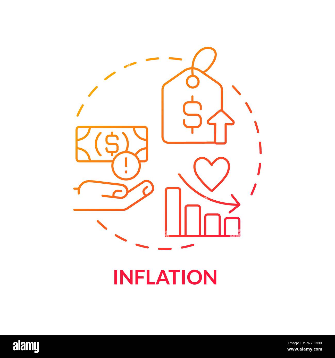 Symbol für Aufblasgradienten (rot) Stock Vektor