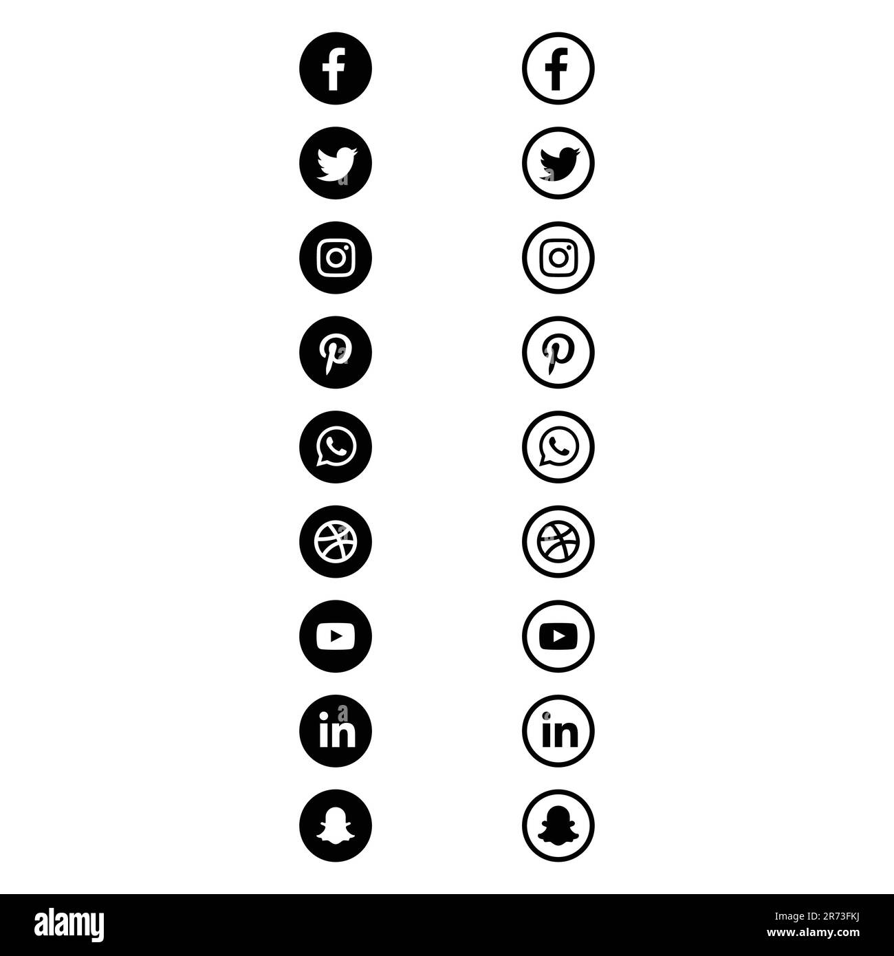 Schwarzes Konzept für Social-Media-Symbole Stock Vektor