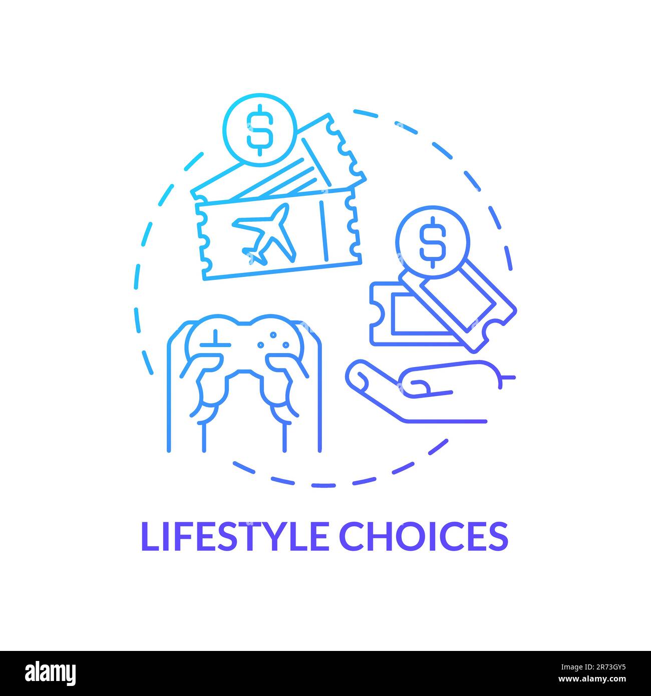 Lifestyle-Optionen blaues Verlaufssymbol Stock Vektor