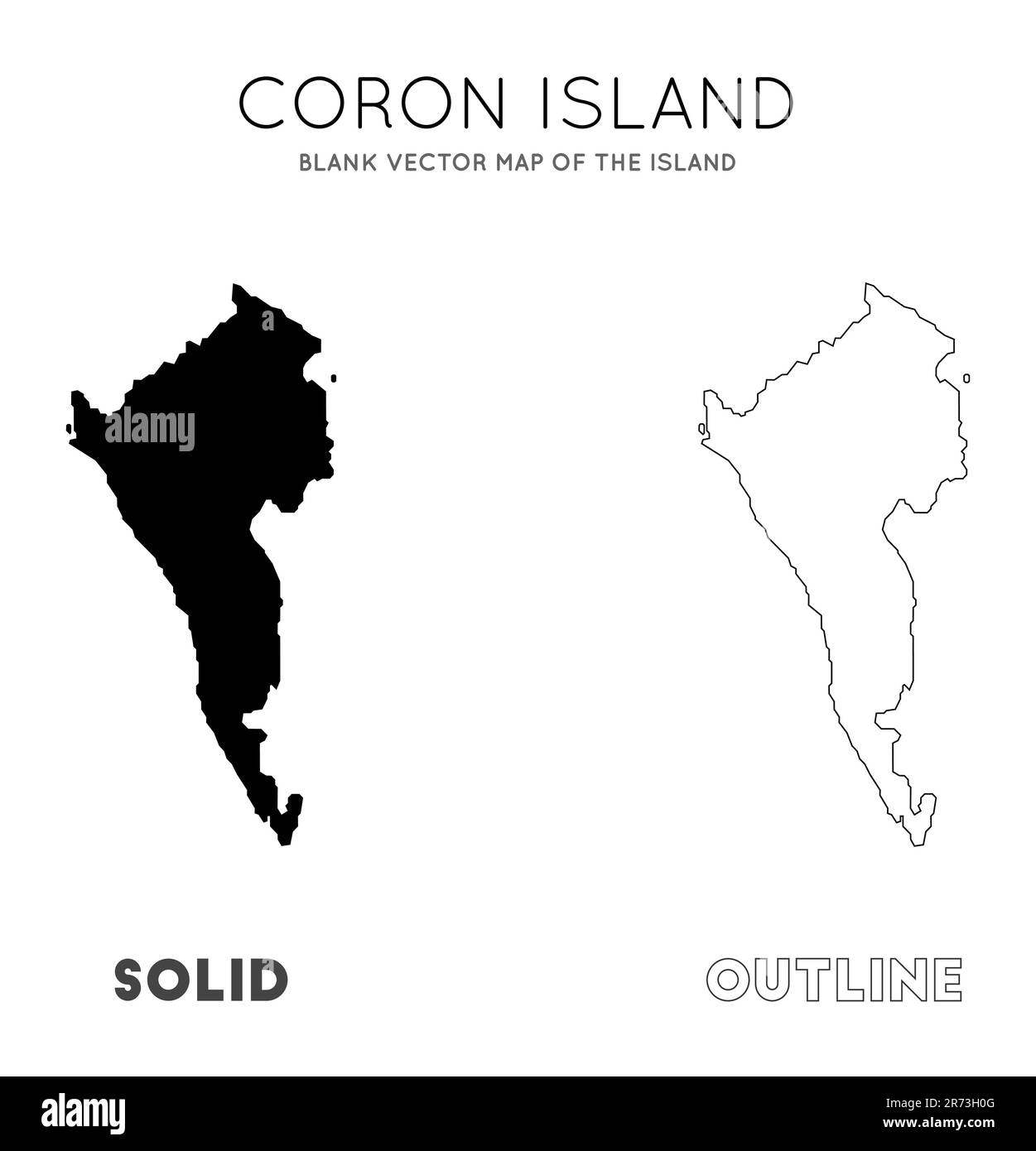 Coron Island Karte. Borders of Coron Island für Ihre Infografik. Vektordarstellung. Stock Vektor