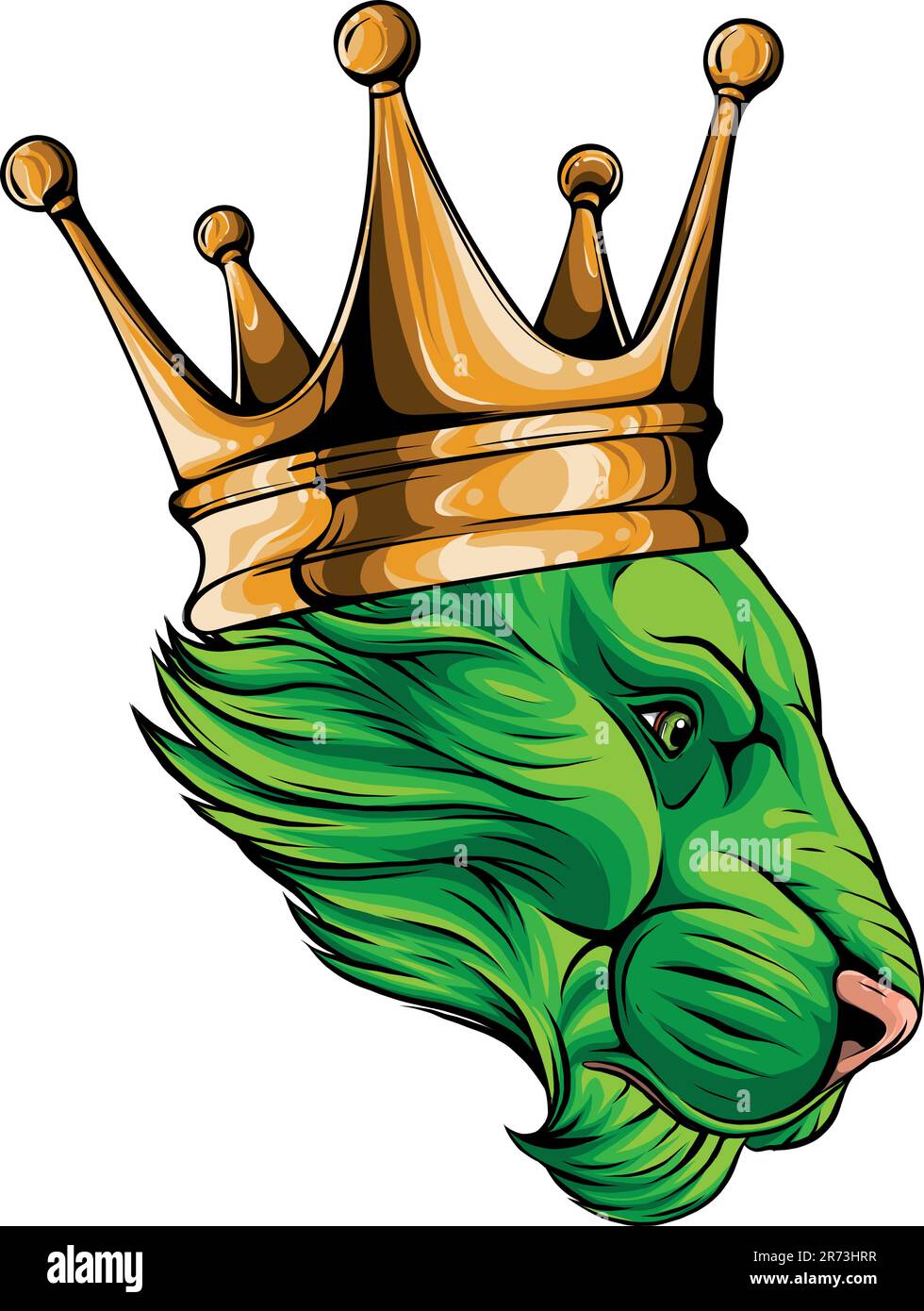 Löwenkopf farbenfrohe Handzeichnung Vektordarstellung Stock Vektor