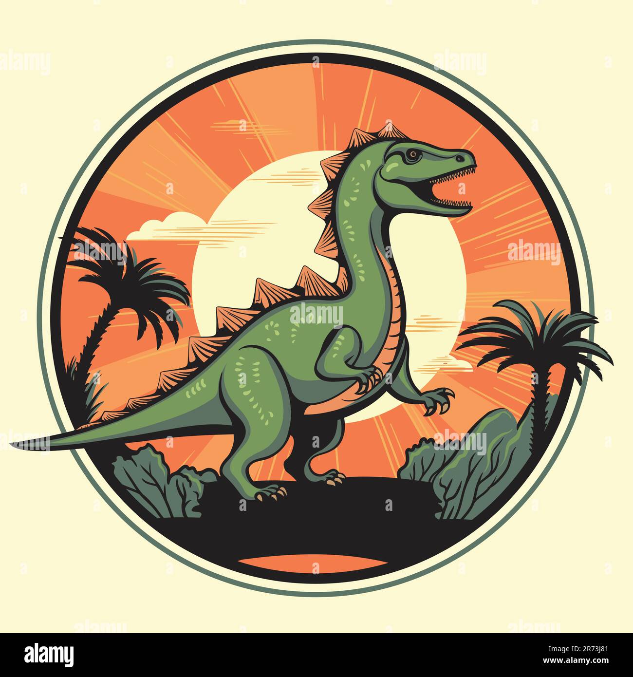 Fröhlicher Cartoon-Dinosaurier Stock Vektor