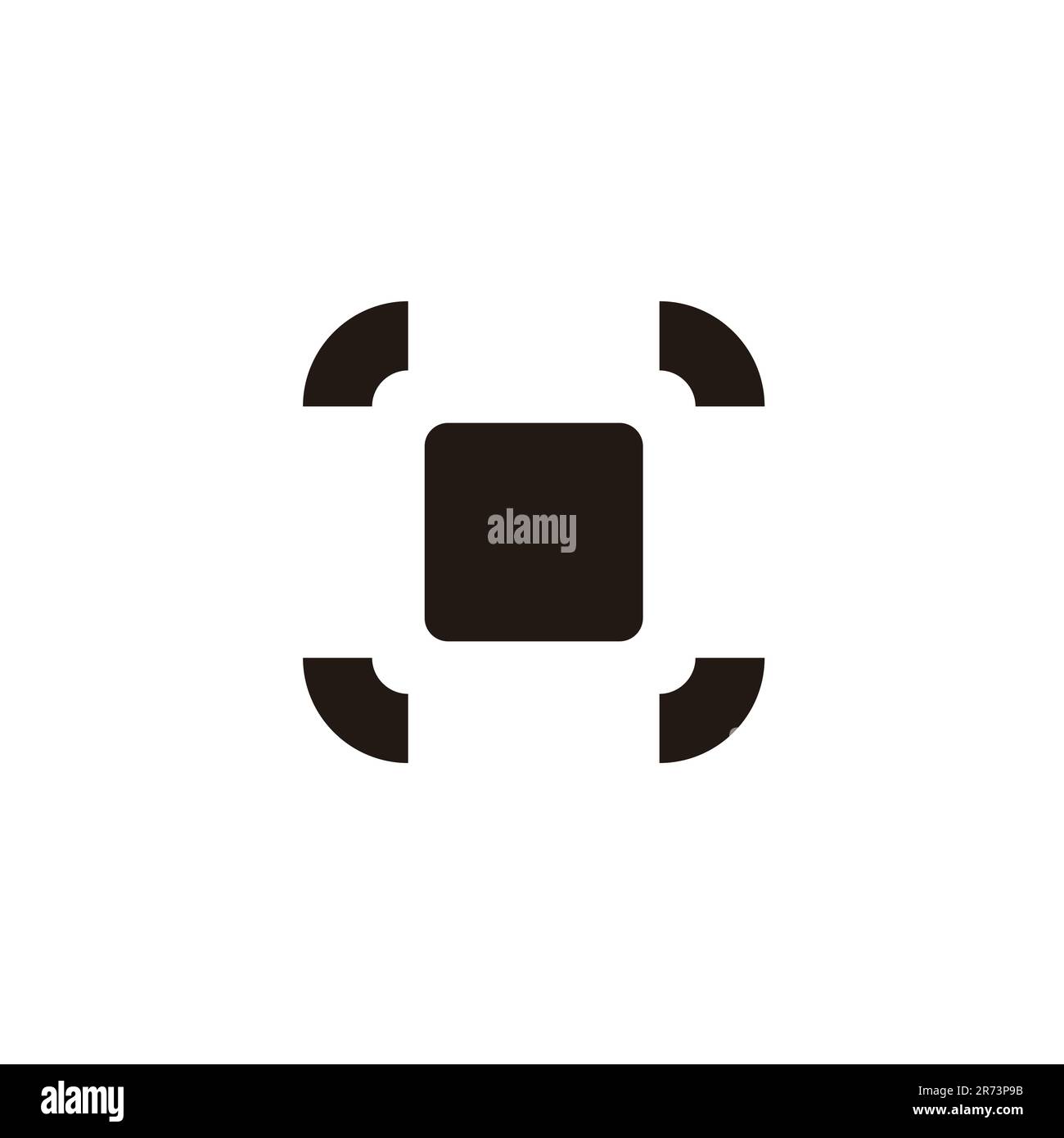 Quadratischer Code qr-Barcode einfacher Symbolvektor Stock Vektor