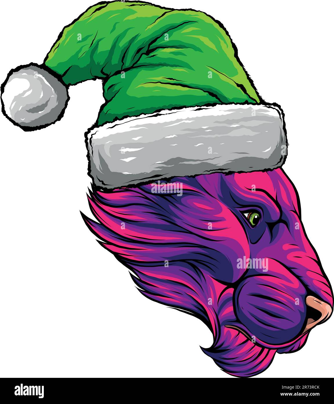 Löwenkopf farbenfrohe Handzeichnung Vektordarstellung Stock Vektor